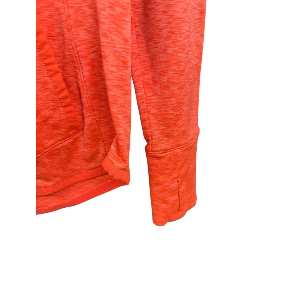 Athleta Hoodie Womens Medium Orange Coral Pullover Thumbholes Kangaroo Pocket - Picture 6 of 8